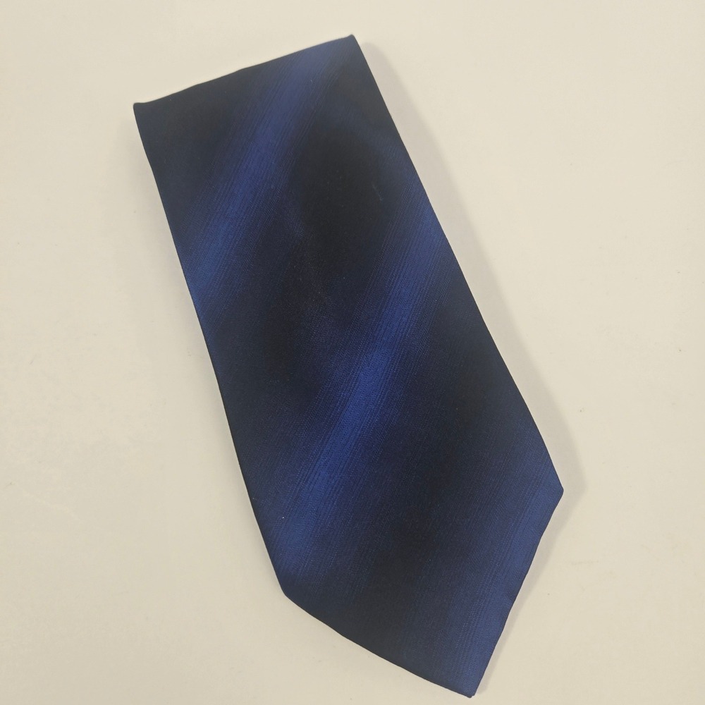 Gianni Versace Silk Tie Navy Blue Black Ombre Vintage Made in Italy Designer